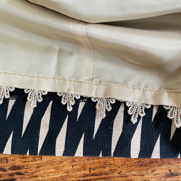 NWT Anthropologie Floreat Endless Diamonds Black & Beige Silk Dress - Picture 4 of 4